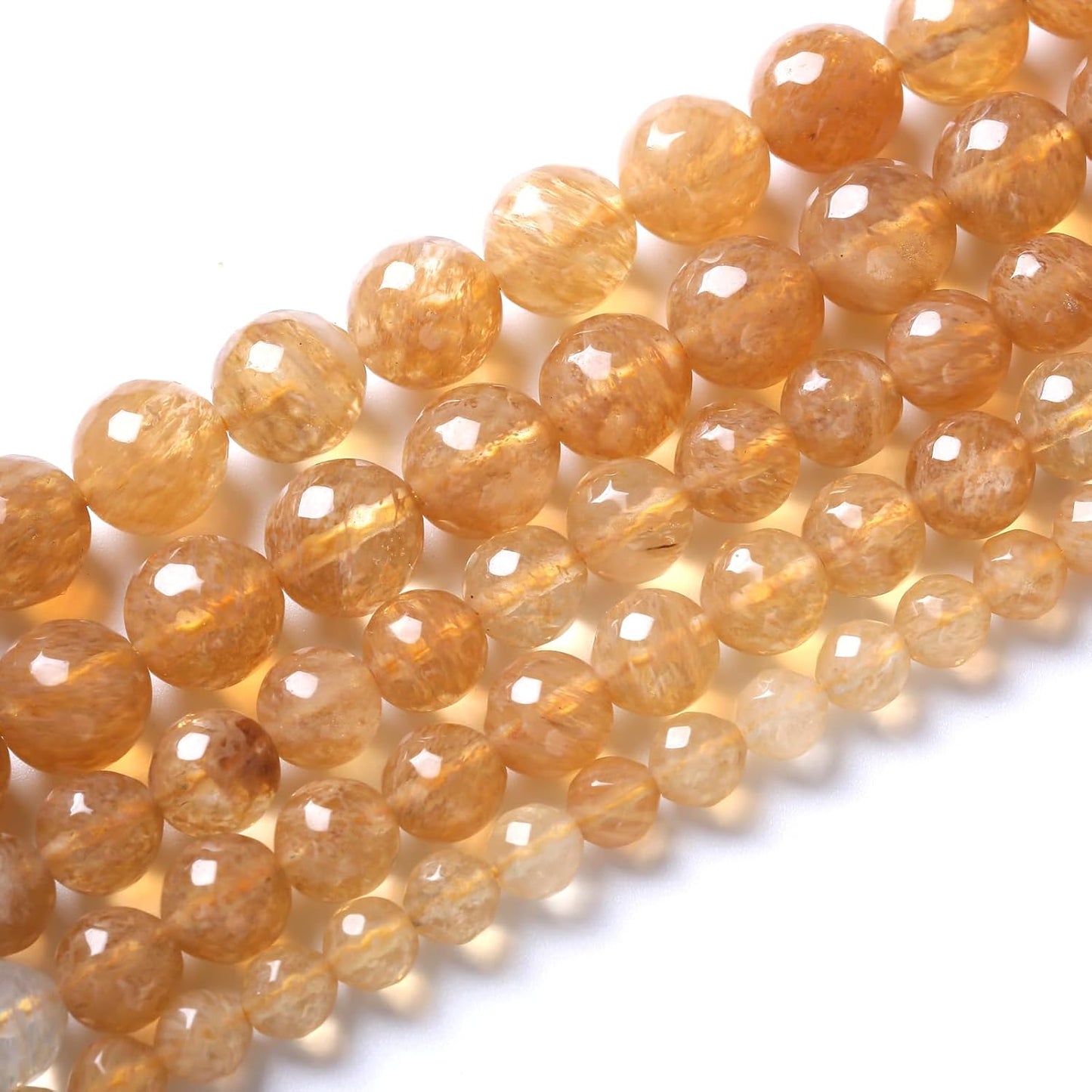 36pcs 10mm Natural Faceted Tea Watermenlon Jade Stone Beads for Jewelry Making Energy Healing Beads DIY Bracelet Necklace Accessories 15" (10mm, Faceted Tea Yellow Jade)