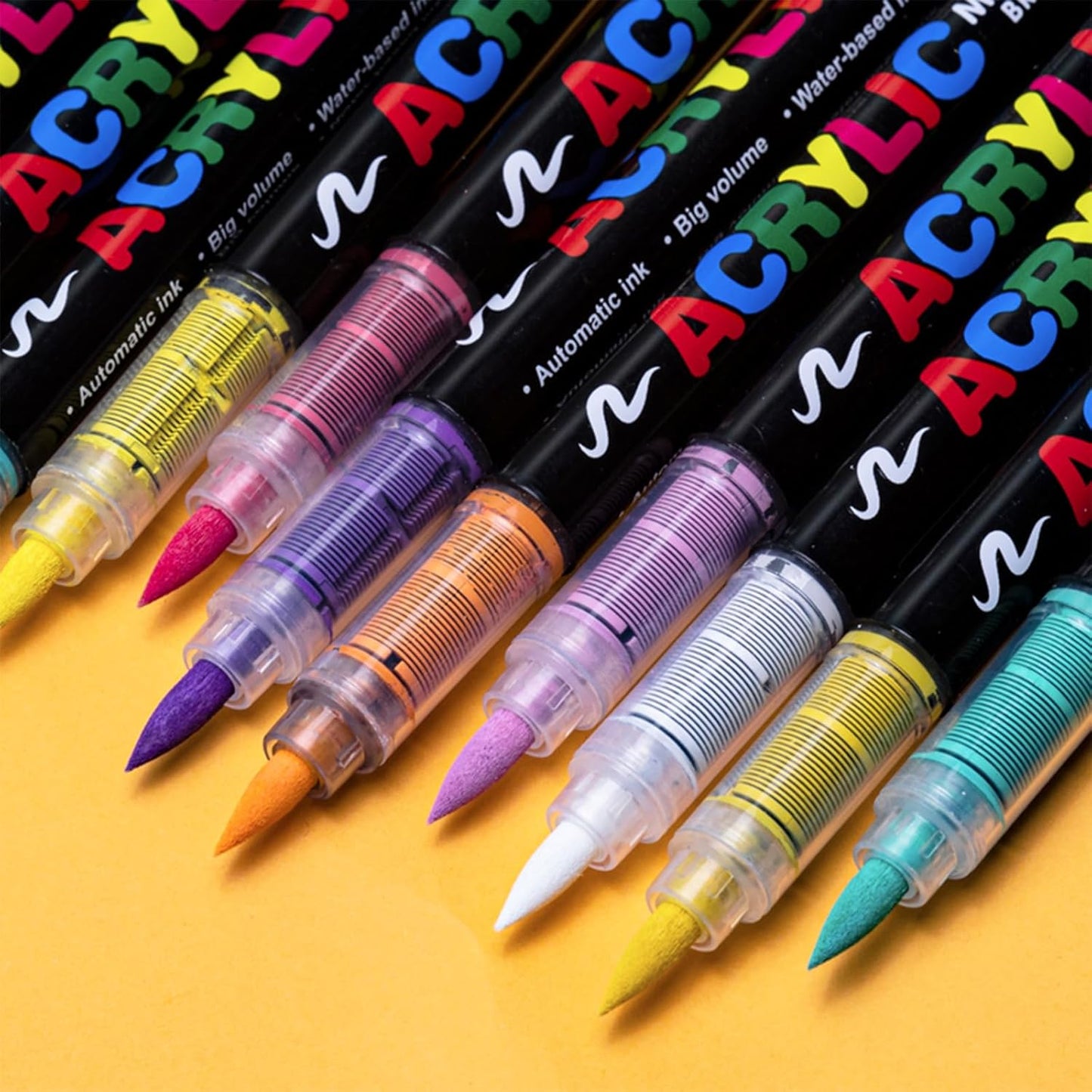 Guangna Acrylic Paint Markers,72 Colors with Direct-Liquid Ink Control System, Professional-Grade Paint Pen for Rock Painting, Canvas, Glass, Plastic, Fabric & Creative Crafts