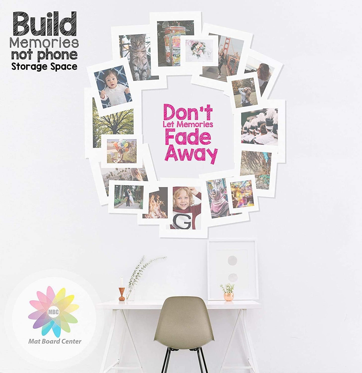 Mat Board Center, Pack of 10, 16x16 for 12x12 White Photo Picture Mats - Acid Free, 4-ply Thickness, White Core - for Pictures, Photos, Framing