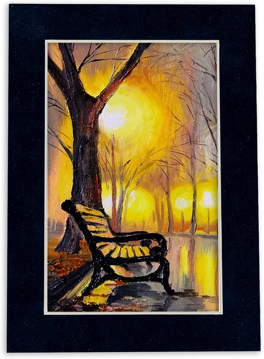 Poster Palooza 8x10 Mat Bevel Cut for 6x8 Photos - Acid Free Navy Suede Precut Matboard - For Pictures, Photos, Framing - 4-ply Thickness