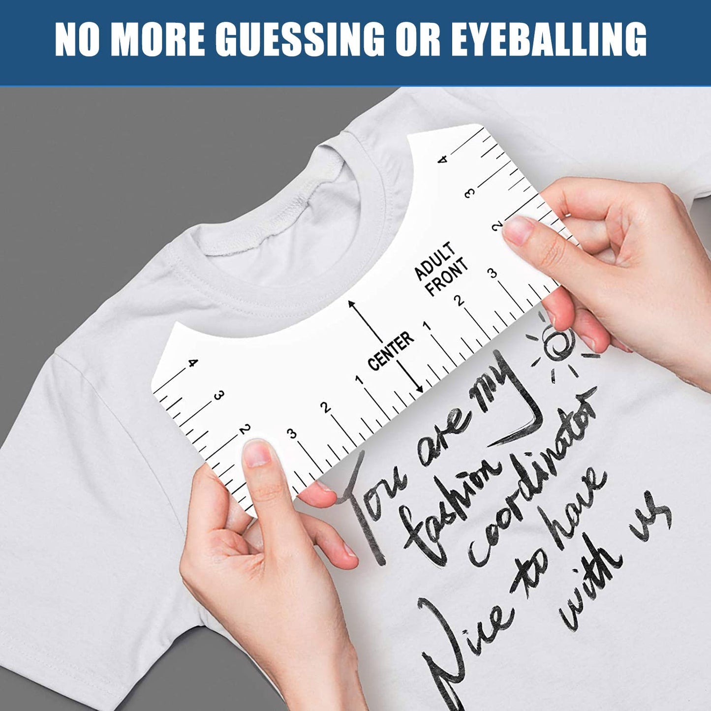 Vowlove Tshirt Ruler Guide for Vinyl Alignment - Tee Shirt Centering Designs Alignment Tool, T-Shirt Measurement Ruler Graphics Placement, Sublimation Blanks Accessories Heat Press Screen Printing
