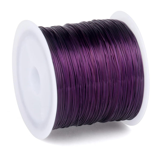 328FT Jewelry Wire 28 Gauge Tarnish-Resistant Copper Beading Wires Roll Bulk for DIY Crafts Jewelry Making, Purple Wire