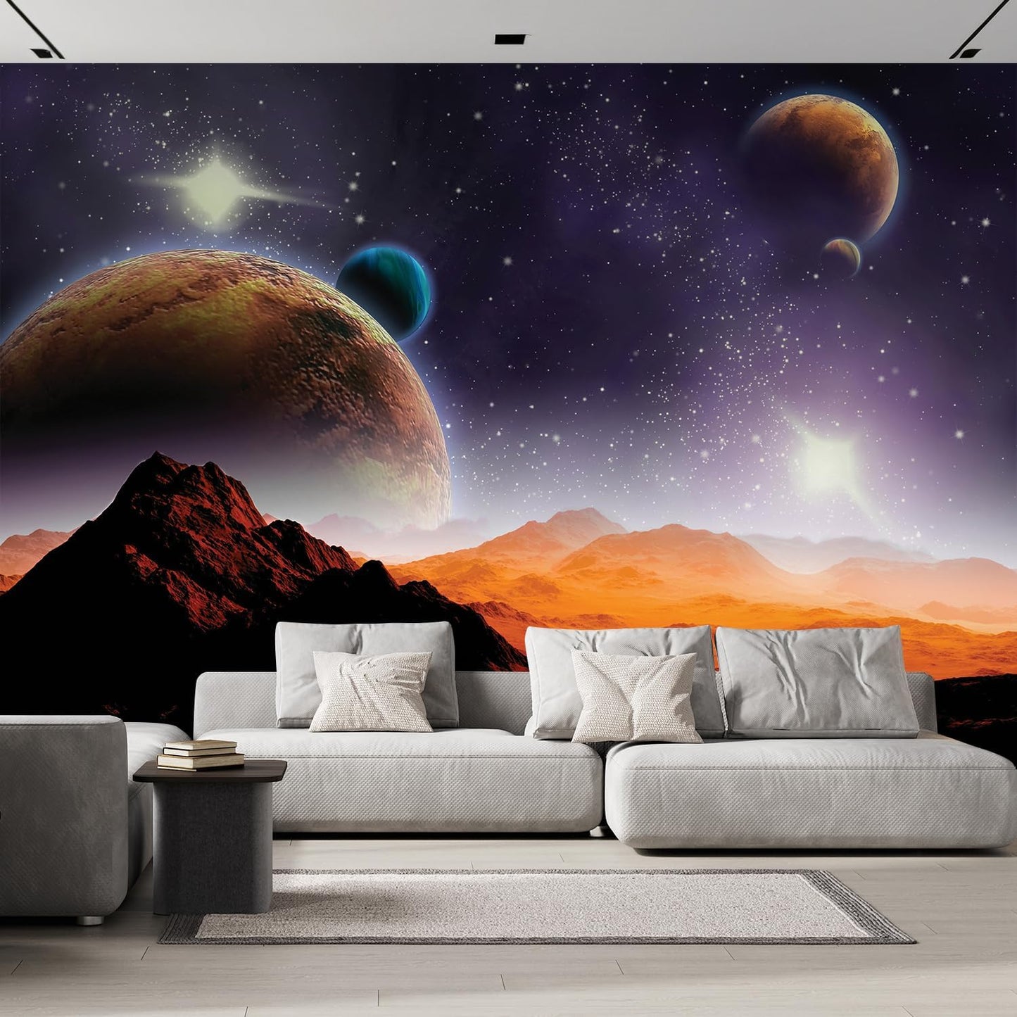wall26 Peering into a Vibrantly Colored Space Wall Mural, Removable Sticker, Home Decor - 132x120 inches