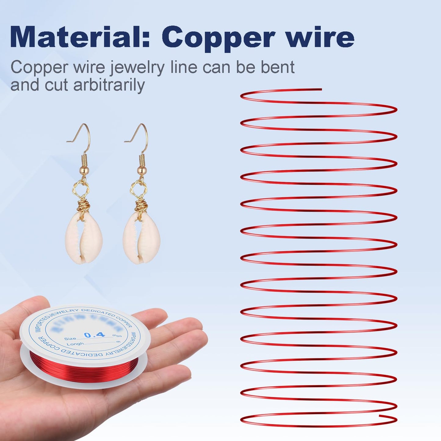 0.4 mm Dia. 10 Rolls Copper Jewelry Wire, 10 Assorted Colors Beading Wire for Jewelry Making Bracelet Earrings Rings Necklaces Flower Craft Projects