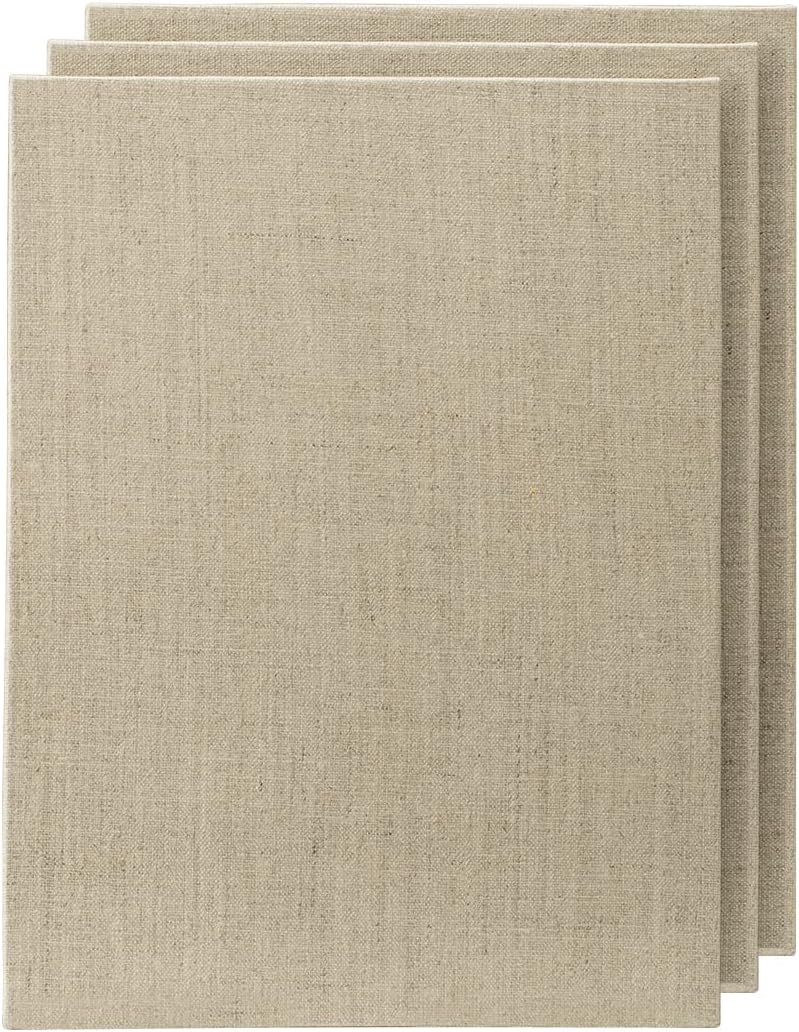 Senso Clear Primed Linen Panels - 4x6-3 Pack of Panels for Painting Oils, Acrylics, Pastels and More