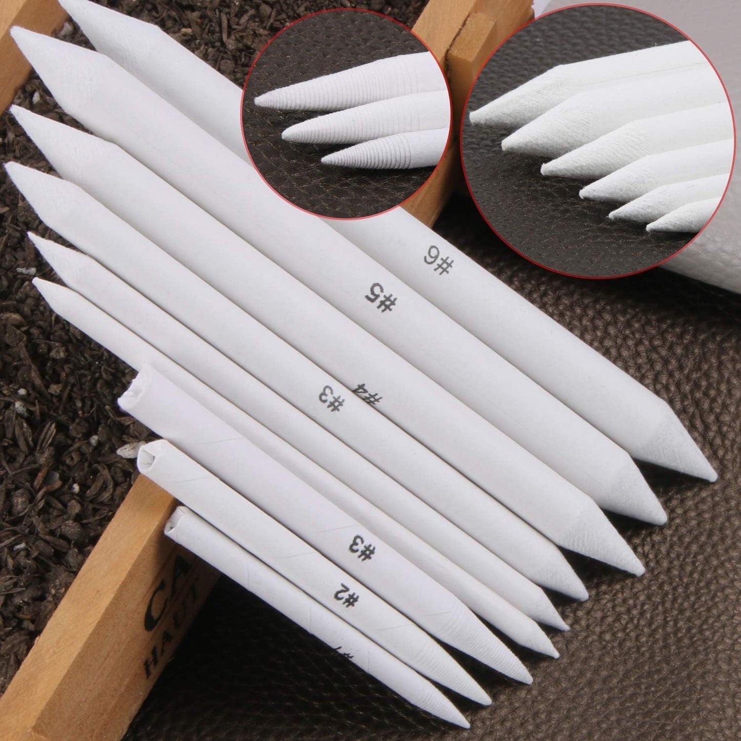FEBSNOW 108 Pcs Blending Stumps and Tortillions, Paper Art Blenders, Art Pencils, Drawing Pencils for Student Artist Charcoal Sketch Drawing Tools, Sketch Supplies