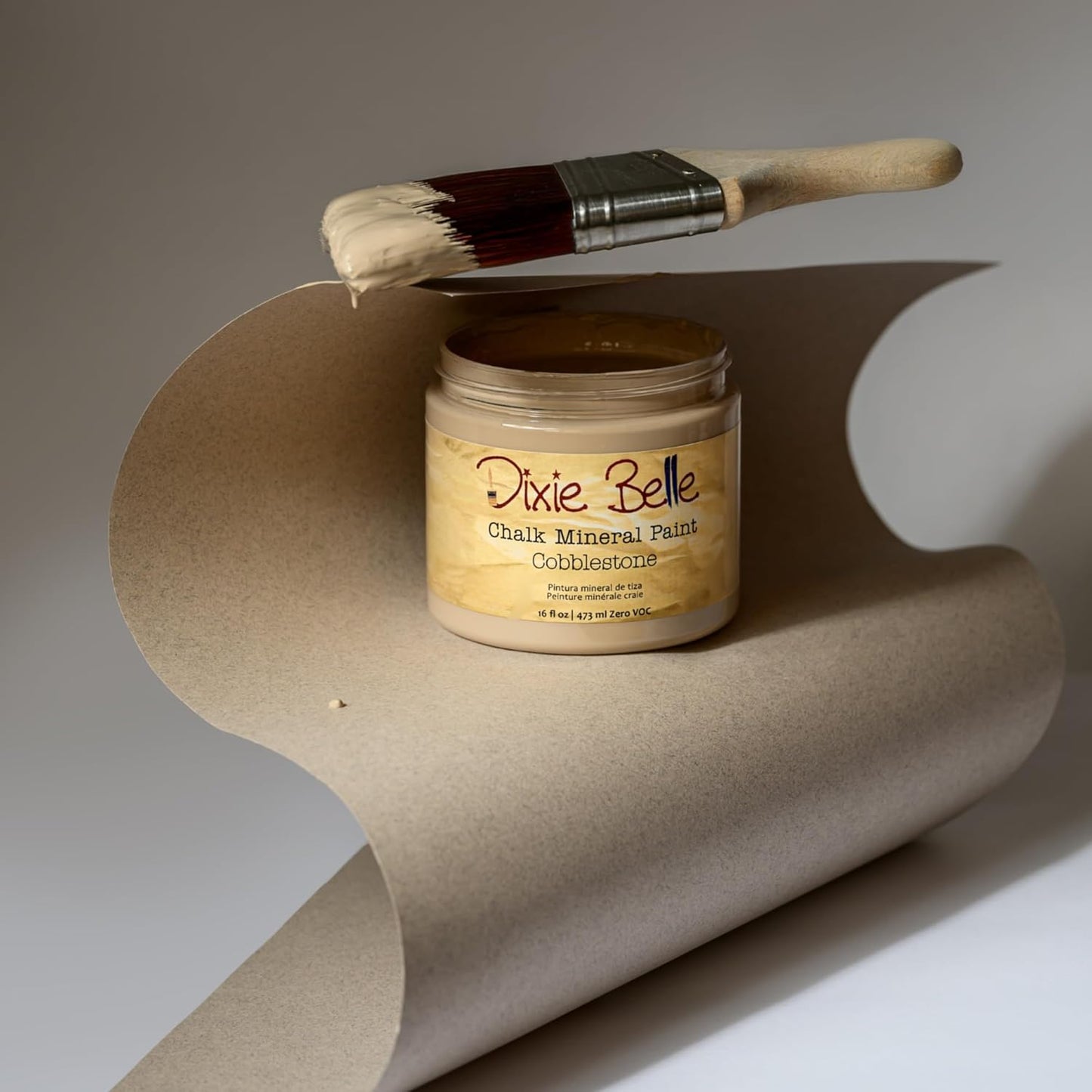 Dixie Belle Paint Company Chalk Finish Furniture Paint - Cobblestone (16oz) - Matte Weathered Stone Chic Chalk Mineral DIY Furniture Paint