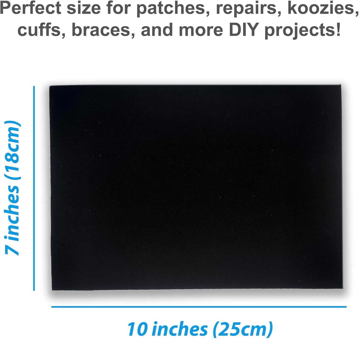 Neoprene Fabric Assortment Sample Patch Sheet Packs for Sewing Material Wetsuit Repair (5 Pack, 3mm Black)