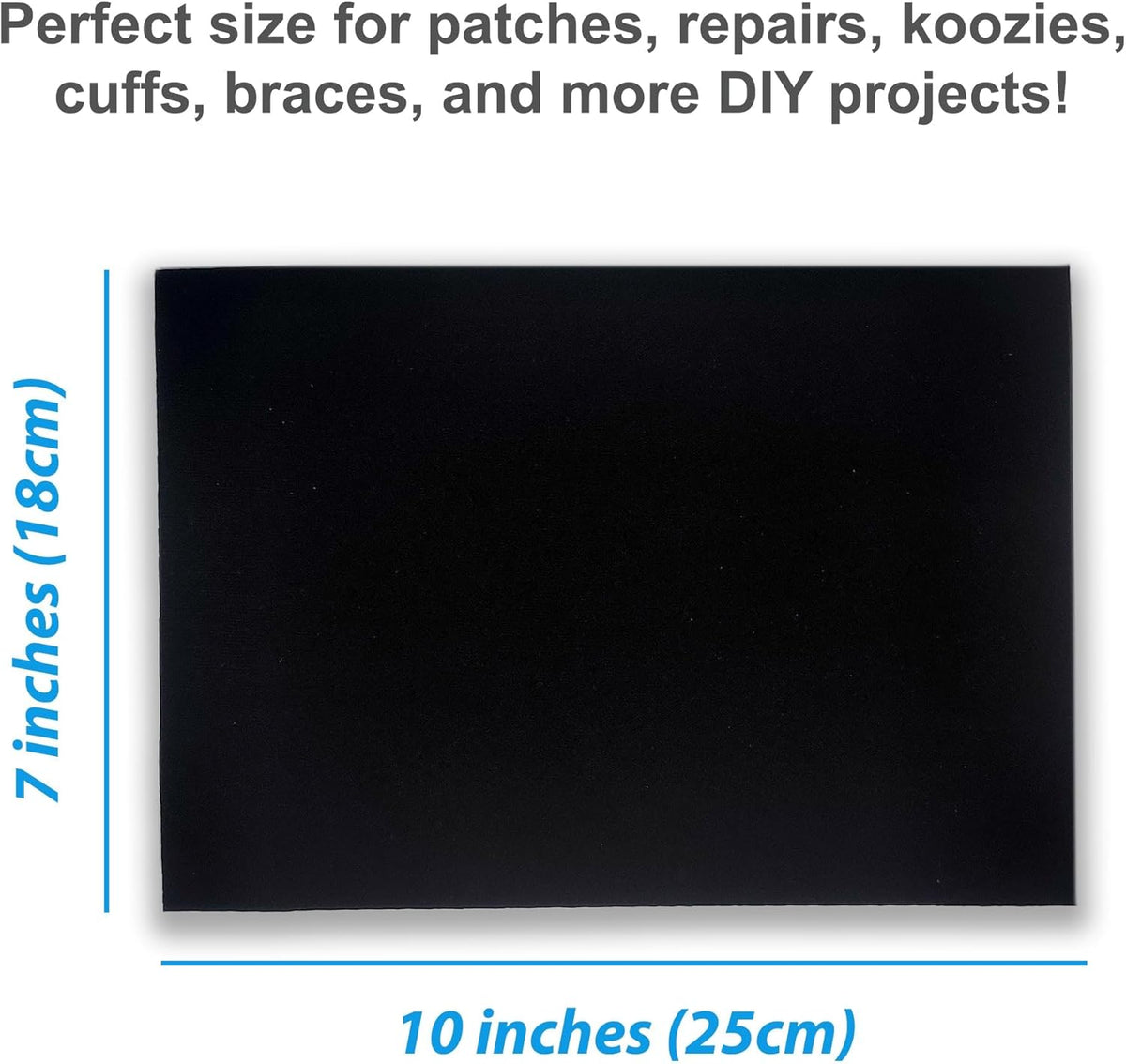 Neoprene Fabric Assortment Sample Patch Sheet Packs for Sewing Material Wetsuit Repair (3 Pack, 2mm Black)
