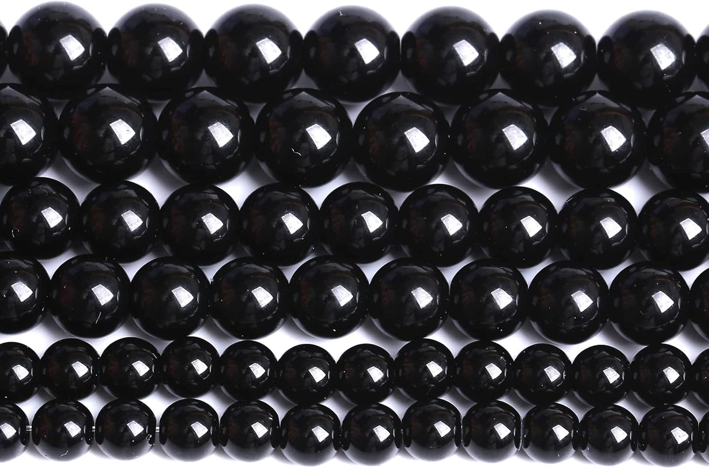 Natural Black Agates Onyx Stone Beads Smooth Round Loose Spacer Beads for Jewelry Making DIY Bracelets 12mm 34pcs 15"(Black Agate, 12mm)