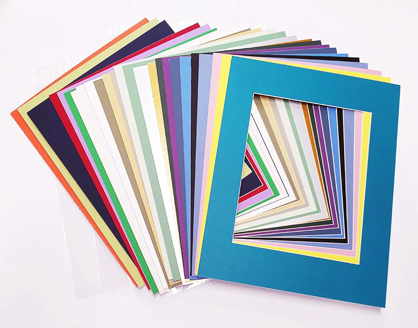 6x8 Mat for 8x10 Frame - Precut Mat Board Acid-Free Mixed Colors 6x8 Photo Matte Made to Fit a 8x10 Picture Frame, Premium Matboard for Family Photos, Show Kits, Art, Picture Framing, Pack of 100 Mats