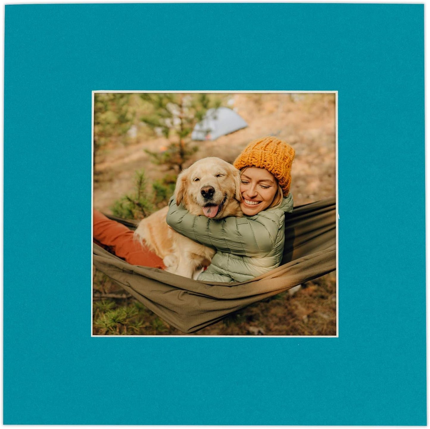 8x10 Mat Bevel Cut for 5.5x8.5 Photos - Acid Free Teal Blue Precut Matboard - For Pictures, Photos, Framing - 4-ply Thickness