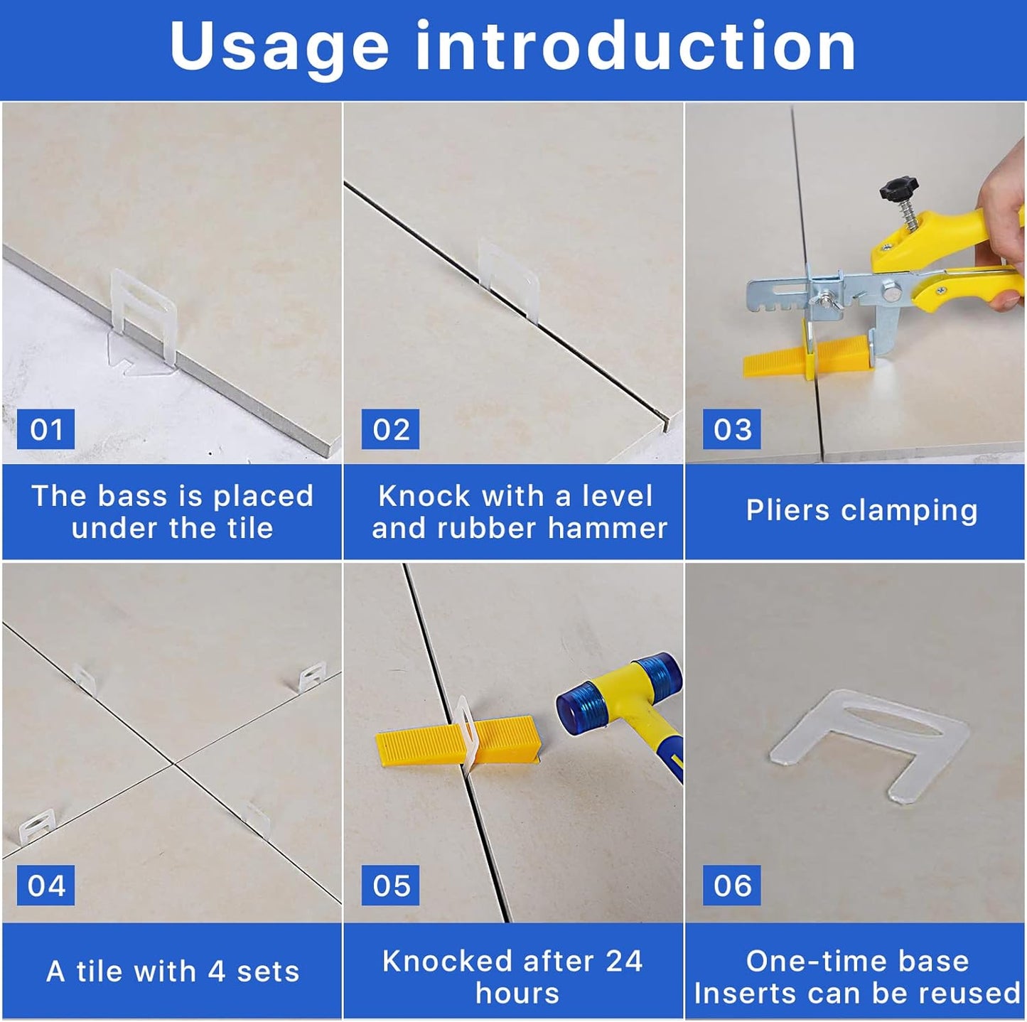 Tile Leveling System Clips Spacers Tile Leveler Clips DIY Tile Leveler Spacers 1000 Pcs 1/32" (1mm) for Professional Ceramic Tile and Stone Installation (1000 1/32")