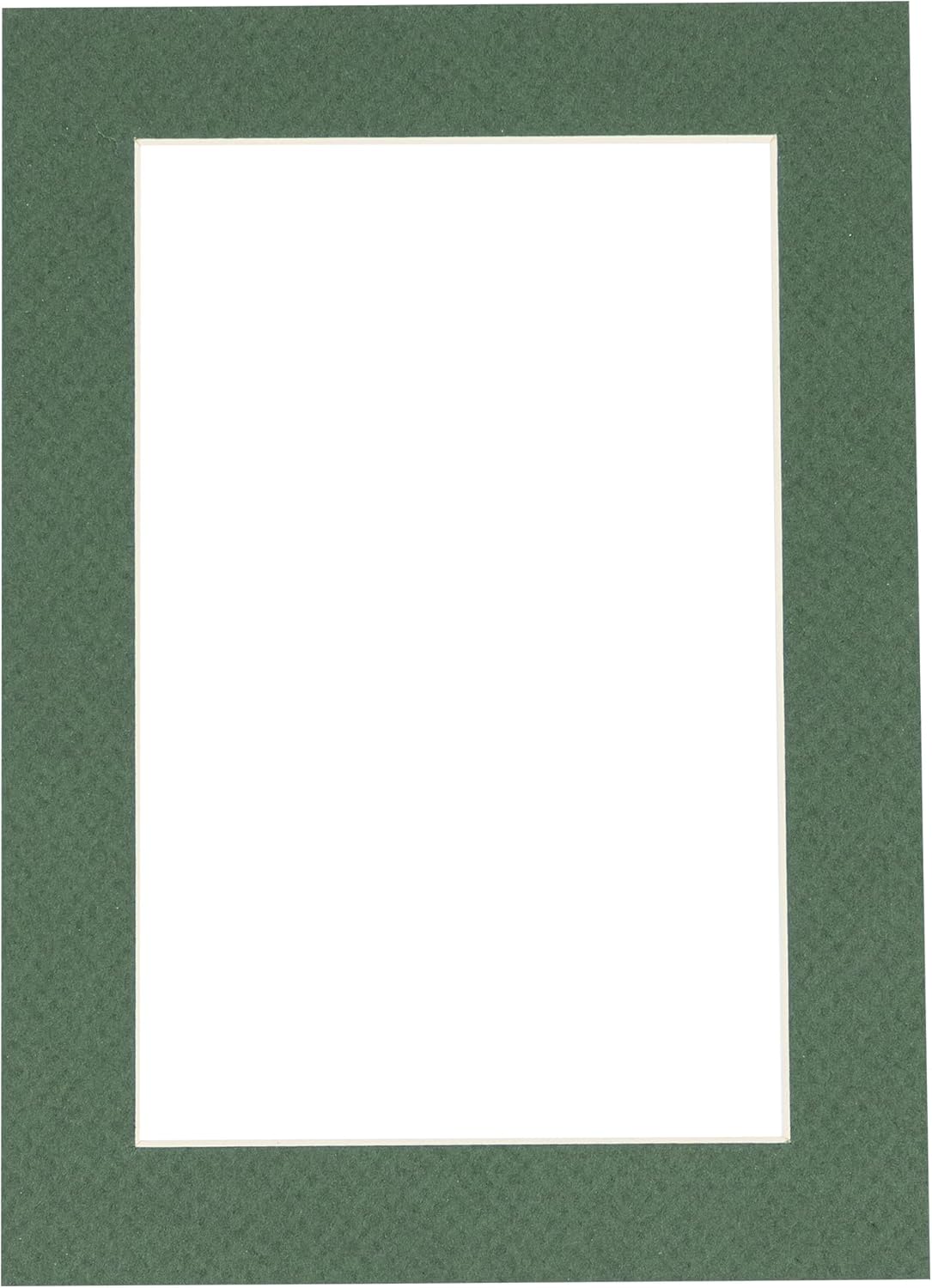 Pack of Ten Acid Free 8.5x11 Mats Bevel Cut for 7x9 Photos - Hunter Green Precut Matboards With Backing Boards and Self Seal Photo Mat Bags For Pictures, Photos, Framing - 4-ply Thickness