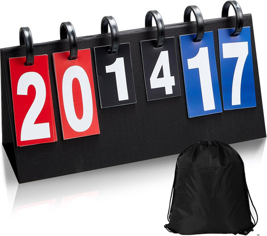 Yeaqee Portable Score Keeper with Storage Bag Flip Basketball Scoreboard Tabletop Scoreboard Flipper for Indoor Outdoor Sports Match P. E Classroom Activities Game