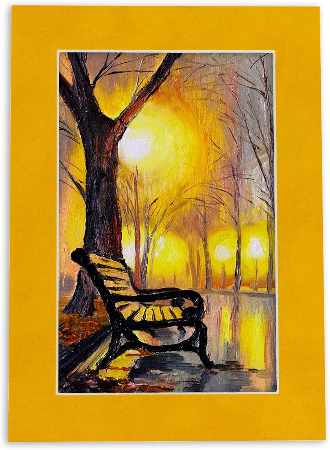 Poster Palooza 8.5x11 Mat Bevel Cut for 7x9 Photos - Acid Free Bright Yellow Precut Matboard - For Pictures, Photos, Framing - 4-ply Thickness
