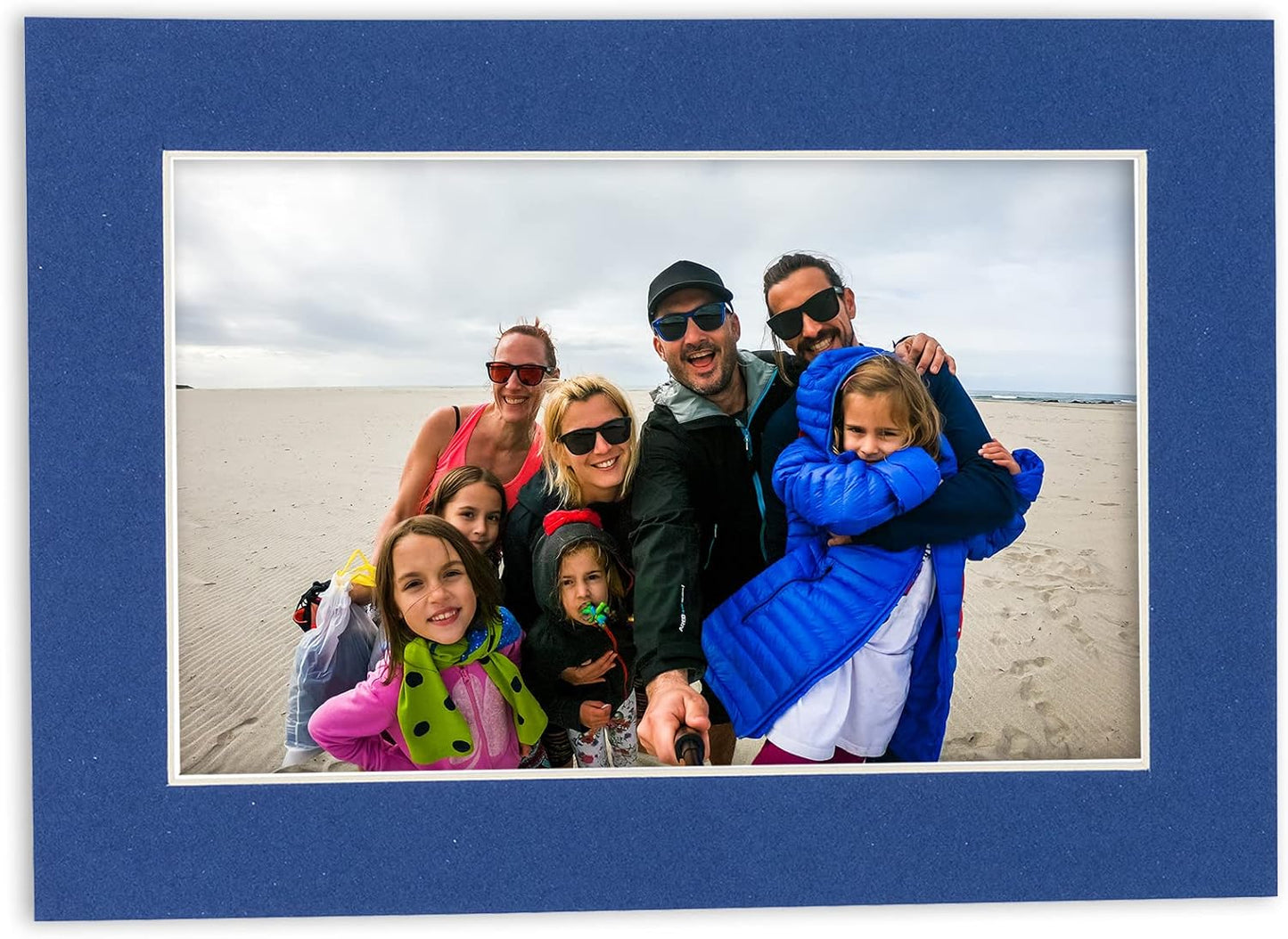 Pack of Ten 8.5x11 Mats Bevel Cut for 7x9 Photos - Acid Free Bottle Blue Precut Matboards for Pictures, Photos, Framing - 4-ply Thickness