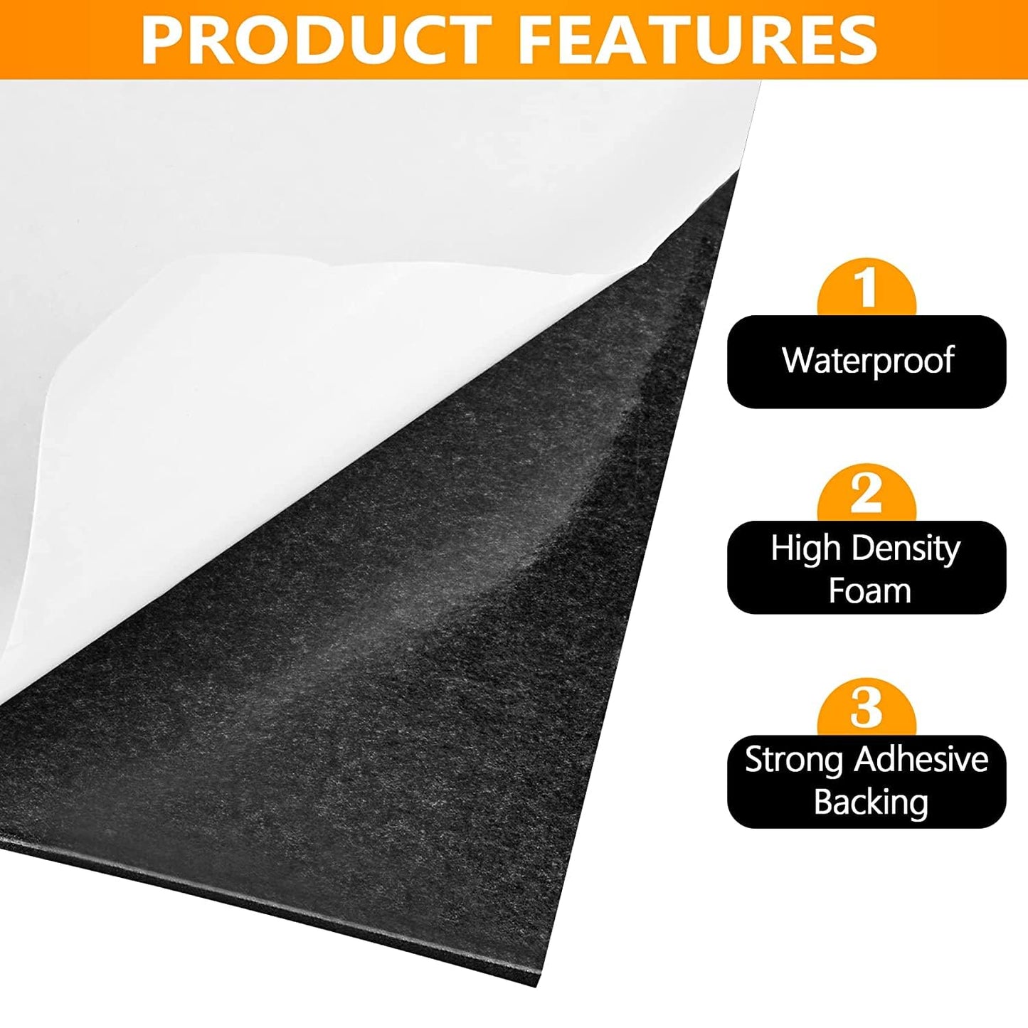 Sponge Neoprene Foam Rubber Sheet with Adhesive, 12 in x 81 in x 1/16 in Multi-Function Soundproof High Density Waterproof Rubber Mat, Perfect Cosplay Easy Cut DIY Neoprene Padding Roll - Black