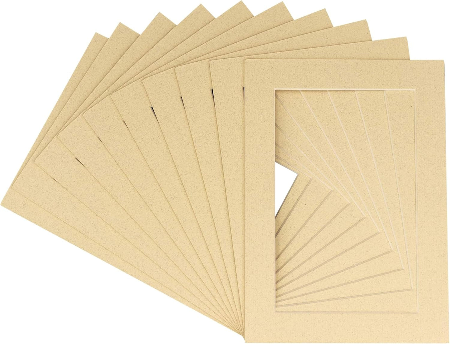 8x10 Mat for 6x8 Photo - Precut Tan Picture Matboard for Frames Measuring 8 x 10 Inches - Bevel Cut Matte to Display Art Measuring 6 x 8 Inches - Acid Free Pack of Ten MATS