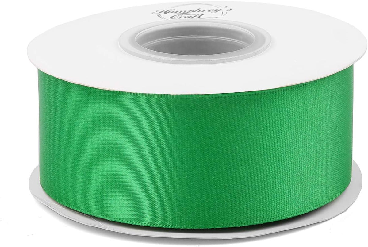 Humphrey's Craft 1-1/2 Inch Fern Green Double Faced Satin Ribbon - 25 Yards Variety of Color for Crafts Gift Wrapping Bows Bouquet Decoration Sewing Christmas Tree Wedding Invitation Card.