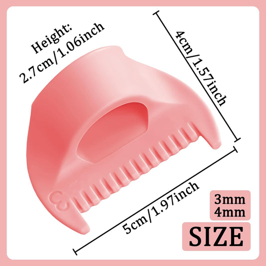 2 PCS Edge Lock Seam Guide, Mini Sewing Finger Ruler for Hand Sewing, DIY Sewing Kit Tool, Sewing Needle Gauge Measuring Guide Pink, 3mm+4mm