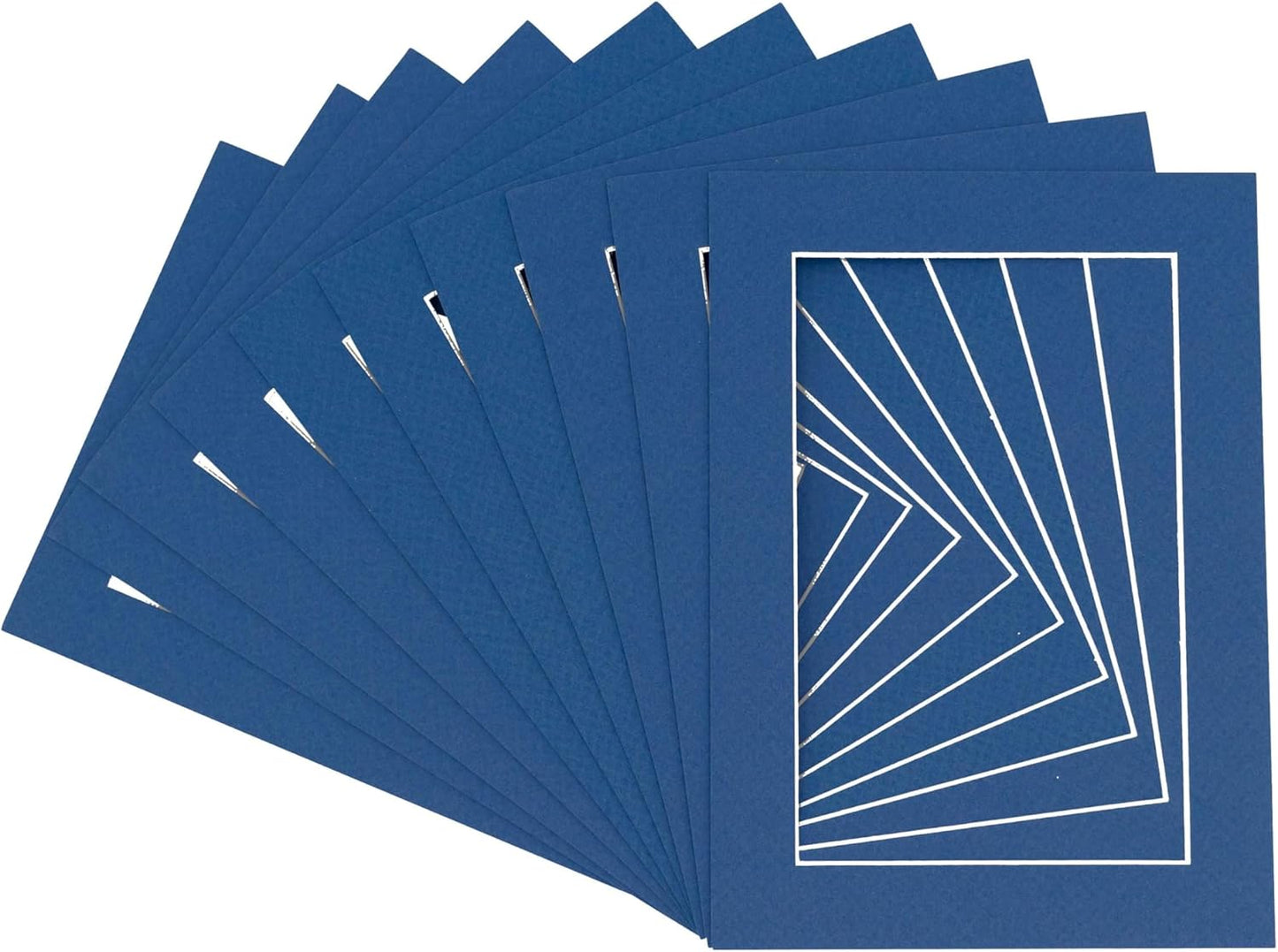 6x8 Mat for 8x10 Frame - Precut Mat Board Acid-Free Royal Blue 6x8 Photo Matte Made to Fit a 8x10 Picture Frame, Premium Matboard for Family Photos, Show Kits, Art, Picture Framing, Pack of 10 Mats