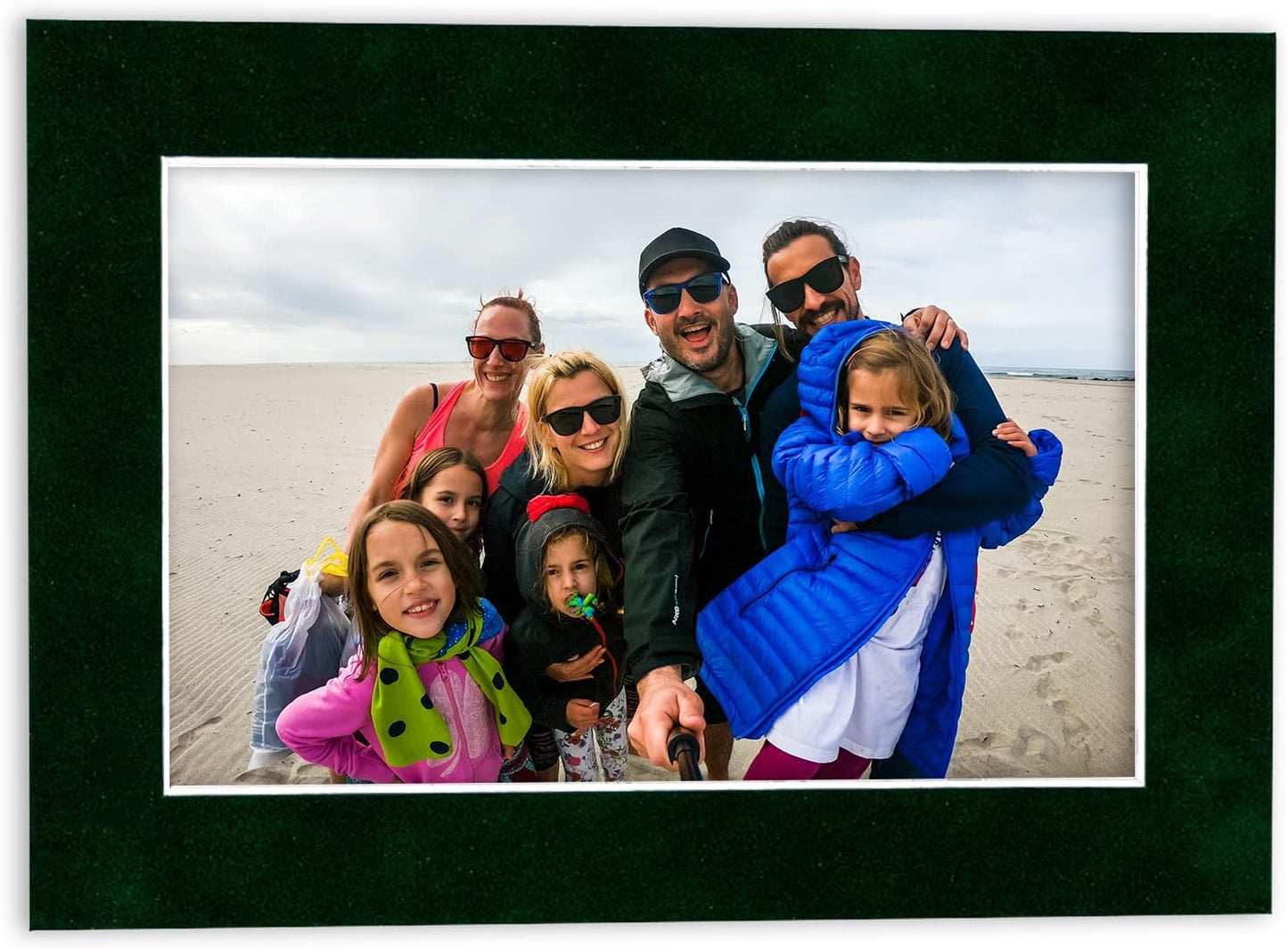 8x10 Mat Bevel Cut for 5x8 Photos - Acid Free Green Suede Precut Matboard - For Pictures, Photos, Framing - 4-ply Thickness