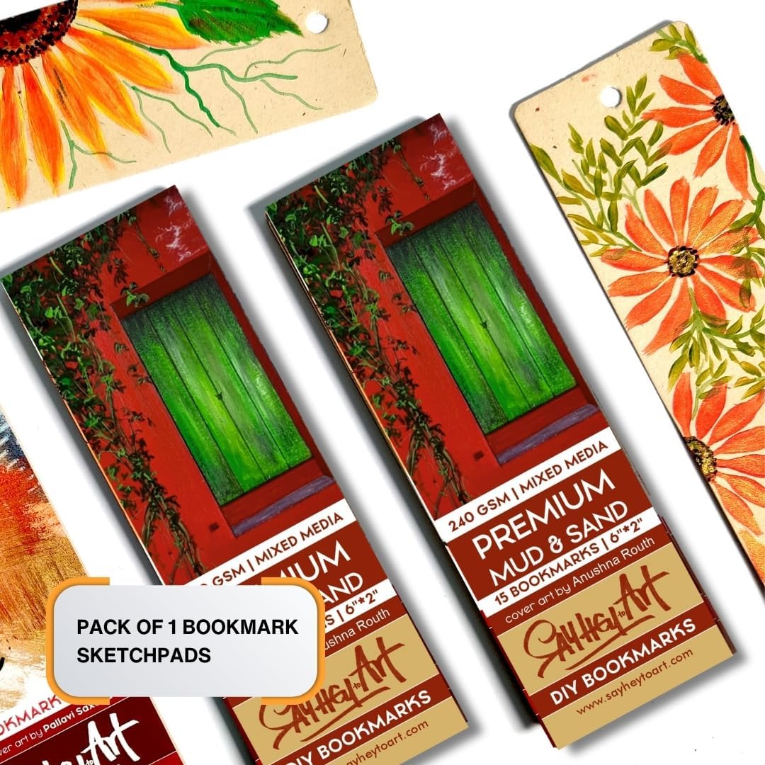 240Gsm Premium Moleskine Like Handmade Textured DIY Bookmark Sketchpads (Pack of 2) Suitable for Mixed Media