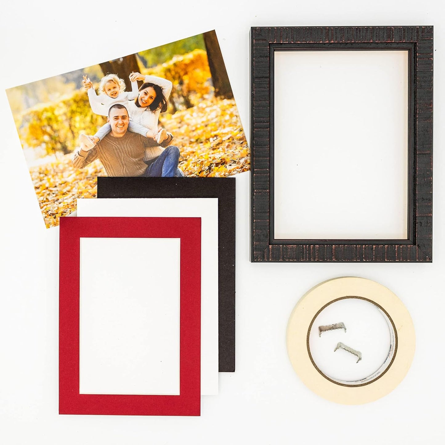5x7 Mat for 8.5x11 Frame - Precut Mat Board Acid-Free Deep Red 5x7 Photo Matte Made to Fit a 8.5x11 Picture Frame, Premium Matboard for Family Photos, Show Kits, Art, Picture Framing, Pack of 25 Mats