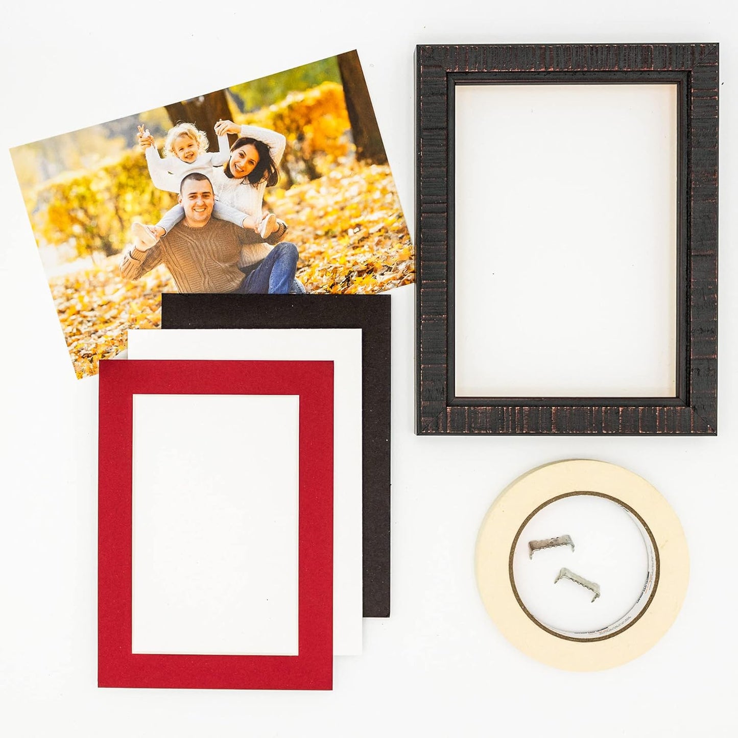 Pack of Ten Acid Free 8x10 Mats Bevel Cut for 5.5x8.5 Photos - Deep Red Precut Matboards With Backing Boards and Self Seal Photo Mat Bags For Pictures, Photos, Framing - 4-ply Thickness