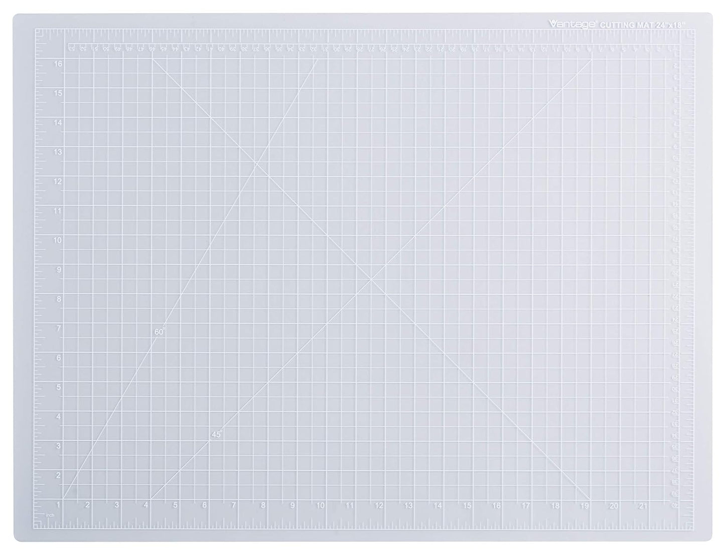 Dahle Vantage 10682 See-Through Premium Self-Healing Cutting Mat, 18"x24", 1/2" Grid, 5 Layers for Max Healing, Perfect for Crafts & Sewing, Clear