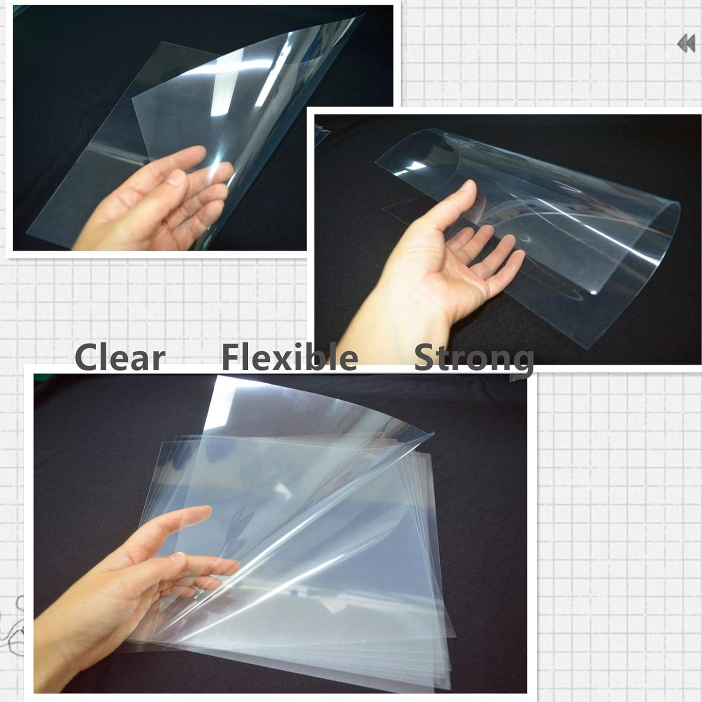 BANLTRE 15 Pieces 7.5 mil Transparency Blank Template Material Stencils Mylar for Cutting Paper Clear Sheet 12 × 12 inch (15-7.5 mil)