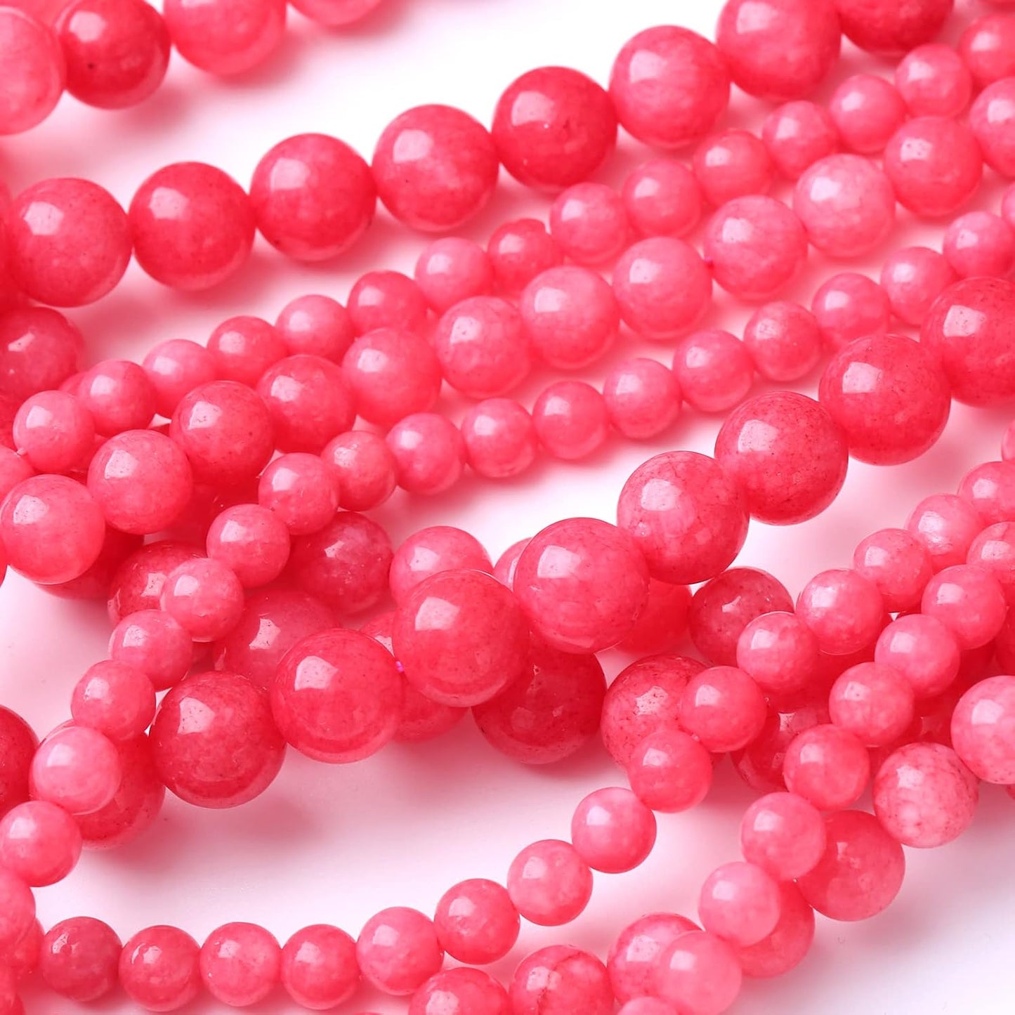 32PCS 12MM Natural Red Rhodonite Jade Stone Beads Round Loose Stone Beads for Jewelry Making DIY Energy Stone Healing Power Bracelet 15"