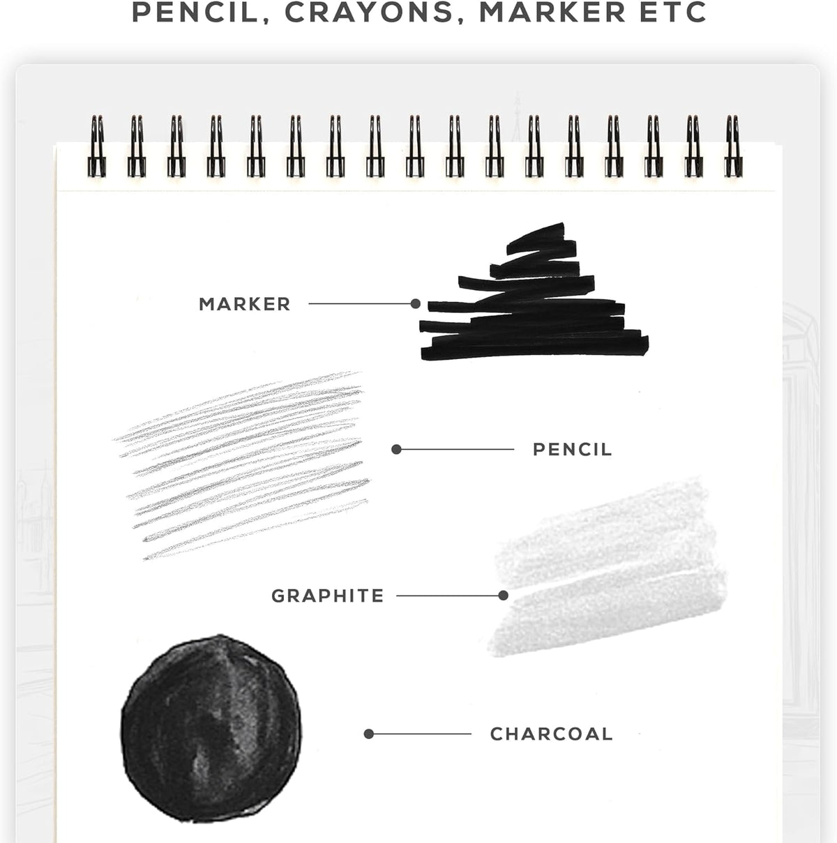 BEECHMORE BOOKS 9x12 Spiral Sketchbook – 140 GSM Acid-Free Paper, 100 Perforated Pages, A4 Art Sketch Pad for Drawing & Sketching, Artists, Adults