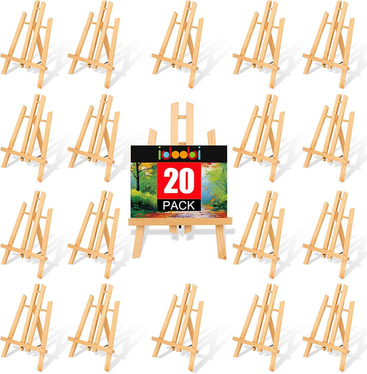 20 Pack 11.8" Wooden Easel, Easel Stand for Painting, Tabletop Easel for Artist/Students/Beginners, Portable Canvas Photo Picture Sign Holder