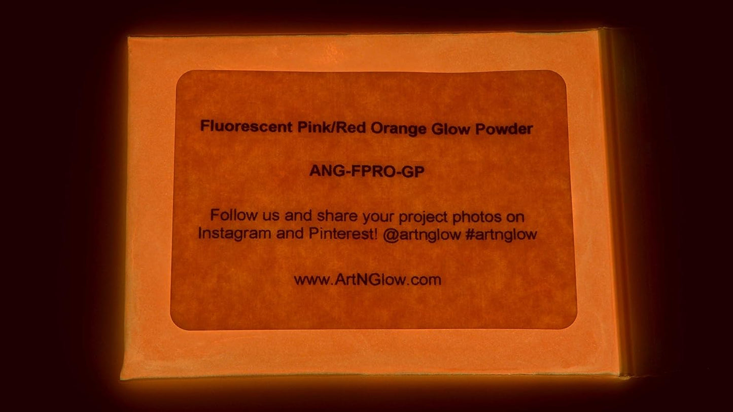 Glow in The Dark Pigment Powder - Neutral and Fluorescent Color for Art Painting, Fine Art, Nail Art Paint, and DIY Crafts - Non-Toxic, Long Lasting - Fluorescent Pink -(120 Grams/4 Ounces)
