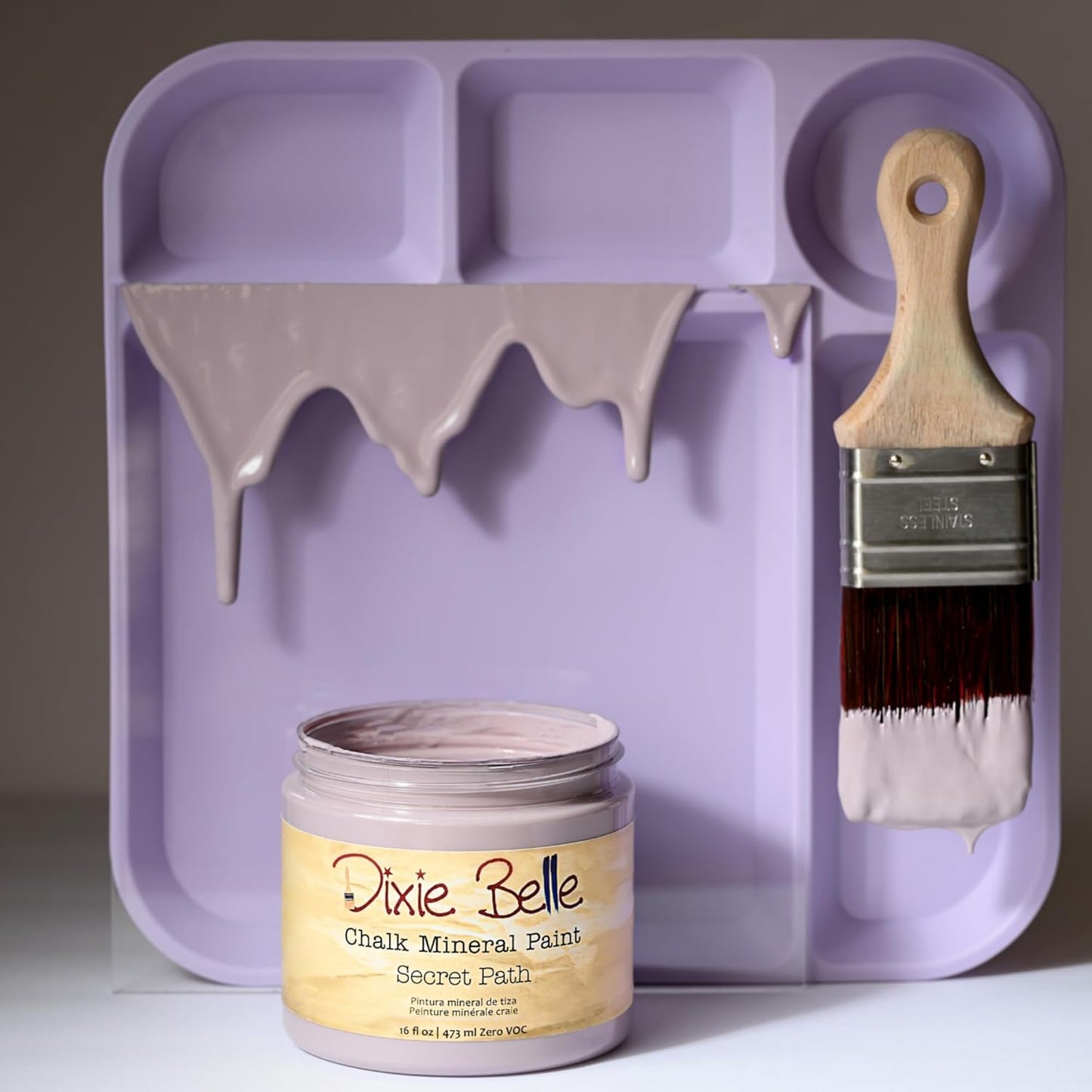 Dixie Belle Paint Company Chalk Finish Furniture Paint - Secret Path (8oz) - Matte Dusty Lilac Chic Chalk Mineral DIY Furniture Paint
