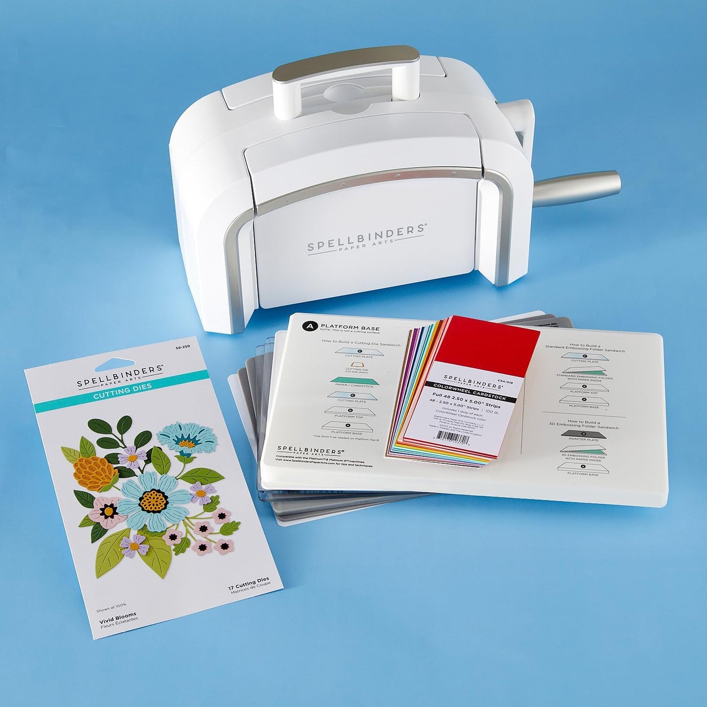 Spellbinders Platinum Die Cutting and Embossing Machine (6 Inch Platform (Machine, Die and Cardstock))