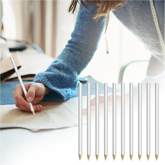 lyforx 30 Pack Sewing Marking Pencils for Fabric Quilting Pencil Tailor White Mark Pencils Fabric Chalk Pencil Marking and Tracing Tools