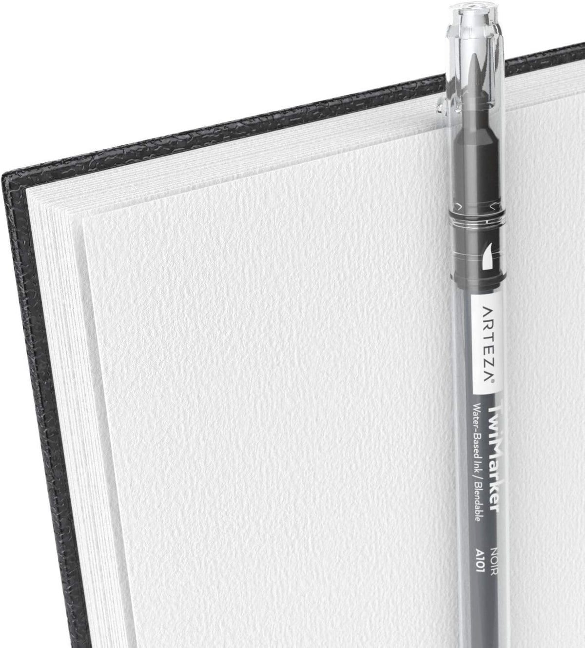 ARTEZA Watercolor Sketchbook 2-Pack, 64 Pages Each, 9x12 Inches – Spiral-Bound, 140 lb Cold Press Paper, Black Hardcover for Watercolor & Mixed Media