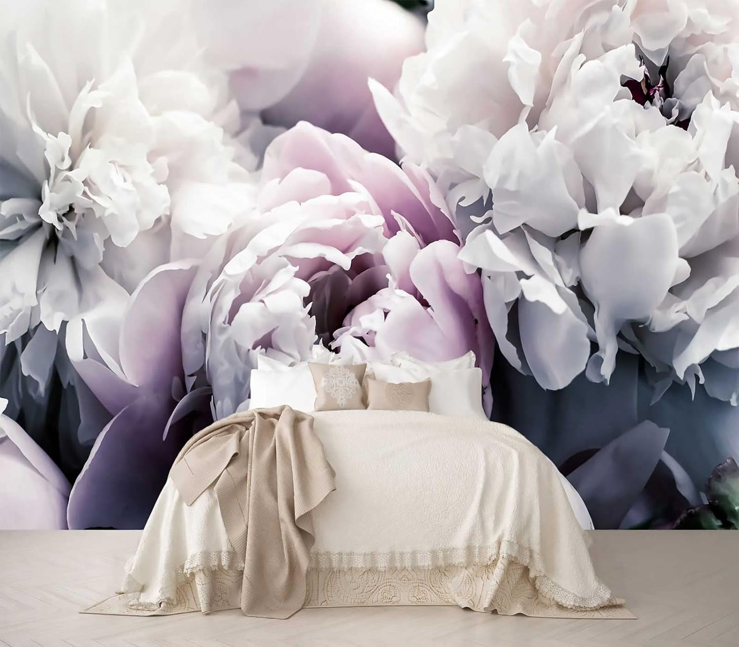 Floral Wallpaper Mural Large Rose Flowers Mural for Bedroom Living Room Wall (not self-Adhesive)