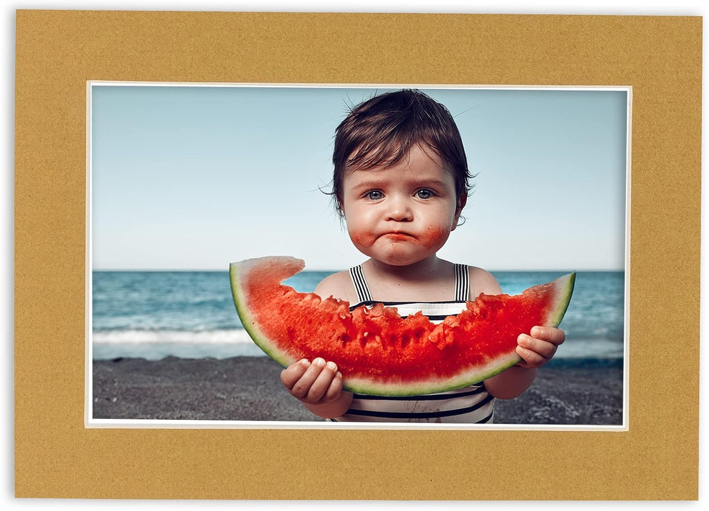 5x7 Mat for 8.5x11 Frame - Precut Mat Board Acid-Free Rattan Beige 5x7 Photo Matte For a 8.5x11 Picture Frame, Premium Matboard for Family Photos, Show Kits, Art, Picture Framing, Pack of 100 Mats