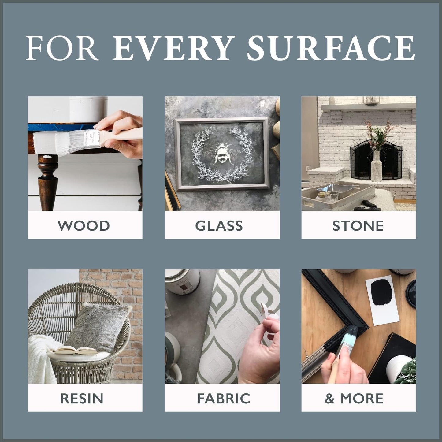 AMY HOWARD AT HOME Chalk-Based One Step Paint for Furniture, Cabinetry, Decor, Finish, and More | No Stripping, Sanding, or Priming | Medium Base | 32 Ounce | Park Avenue