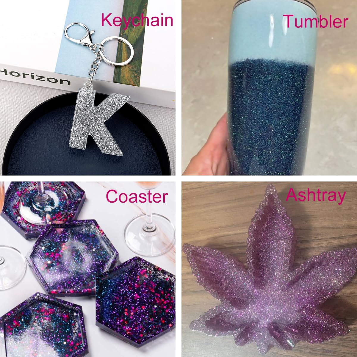 DIY Glitter for Epoxy Resin Crafts, Nail Art Earrings & More (Laser Red, 260g)