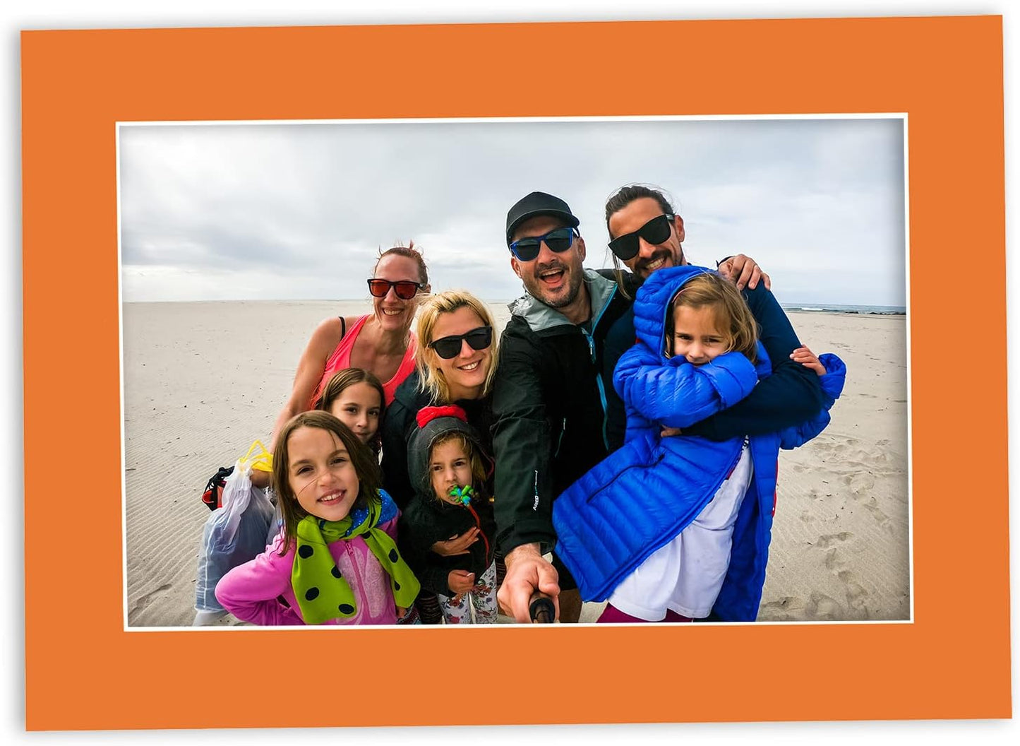 Pack of 25 Acid Free 8x10 Mats Bevel Cut for 5.5x8.5 Photos - Orange Precut Matboards With Backing Boards and Clear Photo Mat Bags For Pictures, Photos, Framing - 4-ply Thickness