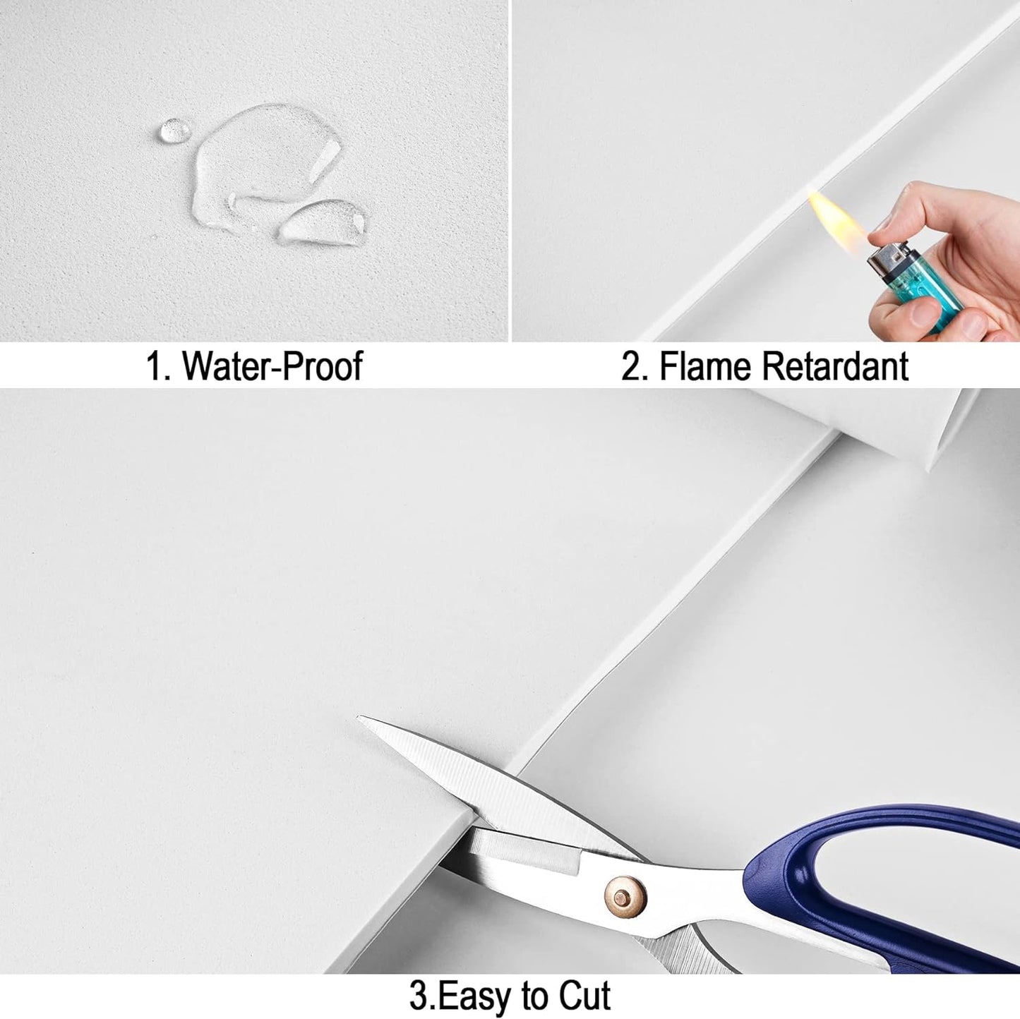 Neoprene Sponge Rubber Foam Sheets with Adhesive Backing, 12" x 60" x 1/16" White Foam Roll Insulation Board Soundproof Neoprene Mat, Great for Cosplay Padding, DIY, Gaskets, Costume, Crafts
