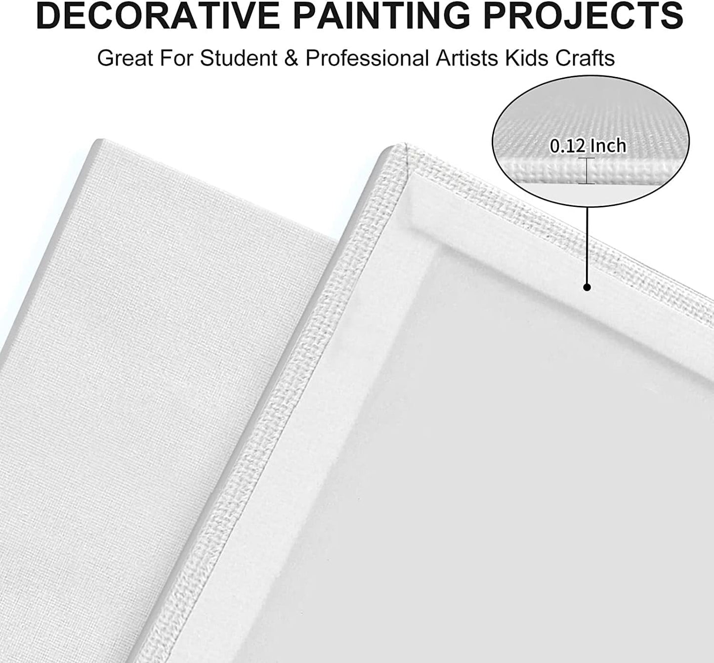 Artkey Canvas Panels 18x24 Inch 6-Pack, 10 oz Primed 100% Cotton Large Canvases for Painting, White Blank Flat Canvas Boards for Oil Acrylics Watercolor & Tempera Paints