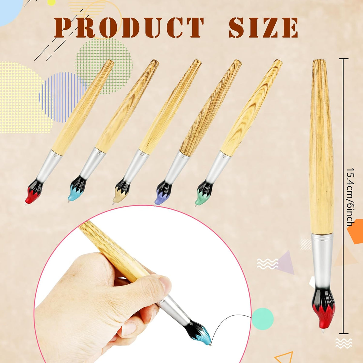 25 Pcs Paint Brush Pens Brush Shape Ballpoint Pen Novelty Paintbrush Blue Ink Pens for Artists School Office Stationery, 5 Colors