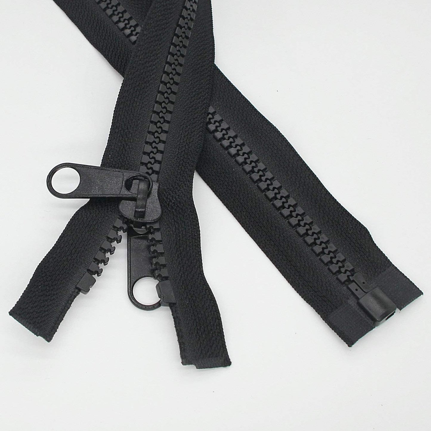 Leekayer 1PCS #10 72 Inch Heavy Duty Zippers for Sewing Separating Large Plastic Zippers Black Tape with Double Pull Tab Slider, Sleeping Bag, Boat, Canvas, Cover, Trampoline, Dog Bed,Tent (72" 1pcs)