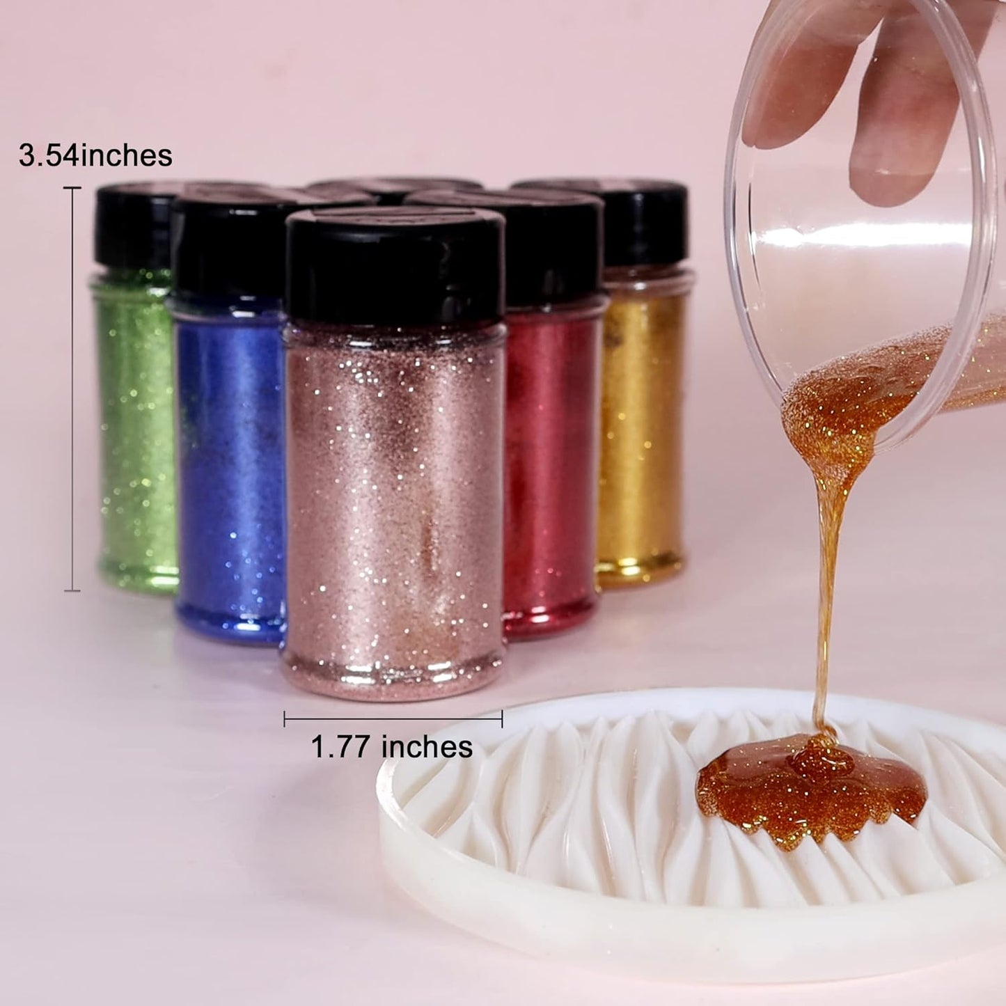 Renfio Ultra Fine Glitter Powder Metallic Resin Glitter 2.11 Oz (60g) PET Flakes Crafts Sequins 1/128" 0.008" 0.2mm Epoxy Chips Flakes for Tumblers Slime Decoration - Gold & Silver